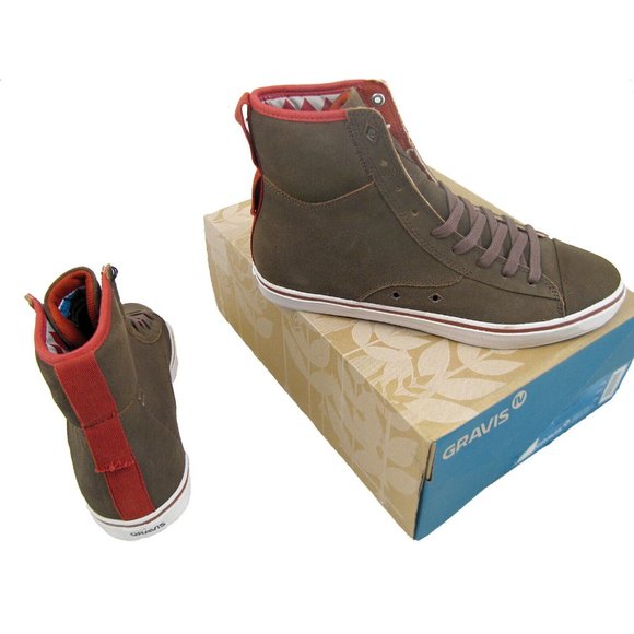 NEW Gravis Burton Snowboards Drifter Hi Top Sneakers!8 8.5BrownJapan Only